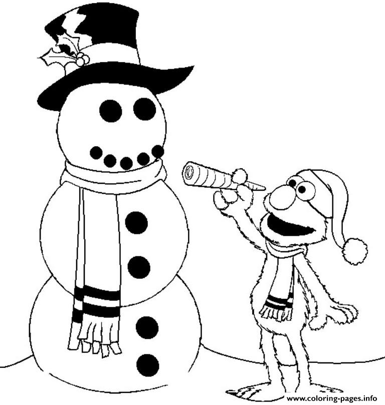 Elmo And Snowman Winter S For Kids D2f1 coloring