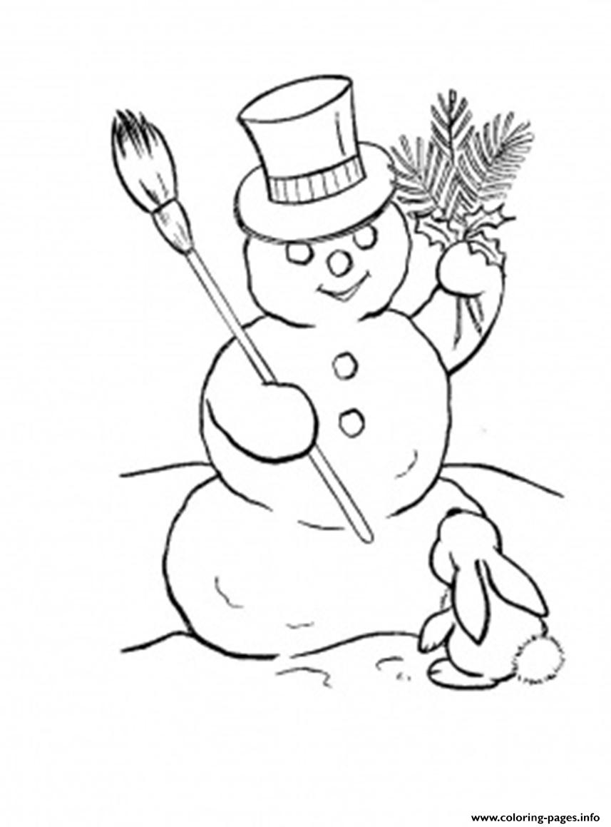 Rabbit And Snowman S Winter 12b4 coloring