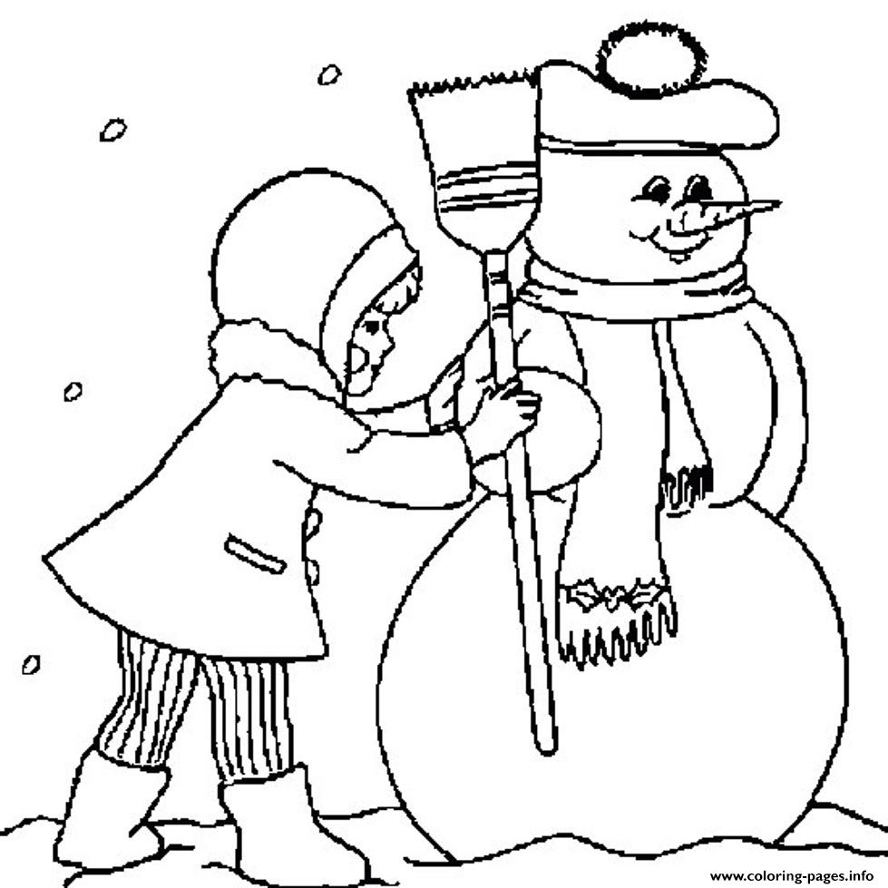 Free Winter S Making A Snowman 6547 coloring