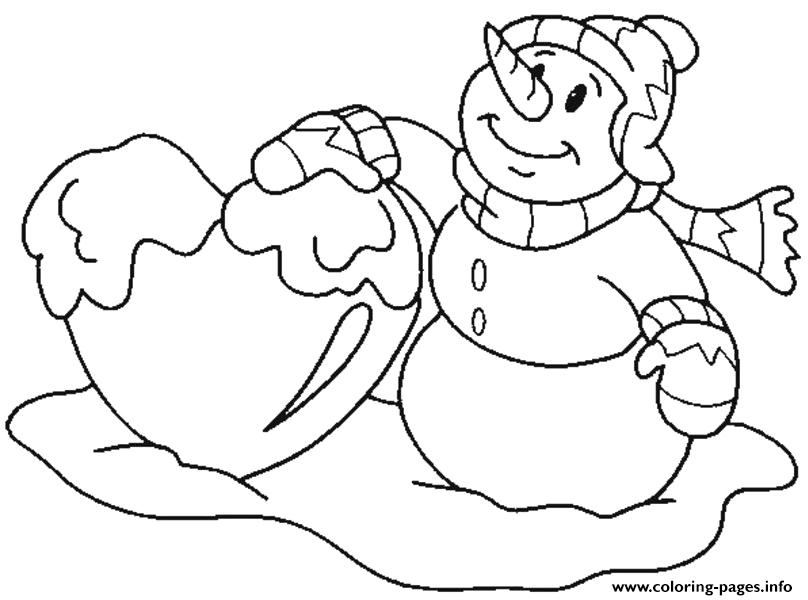 Winter Snowman And Snowball6264 coloring
