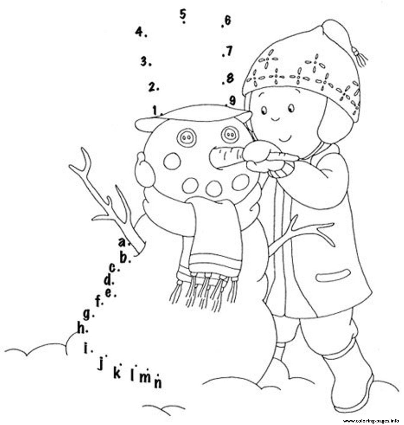 Winter S Making Snowman A00e coloring