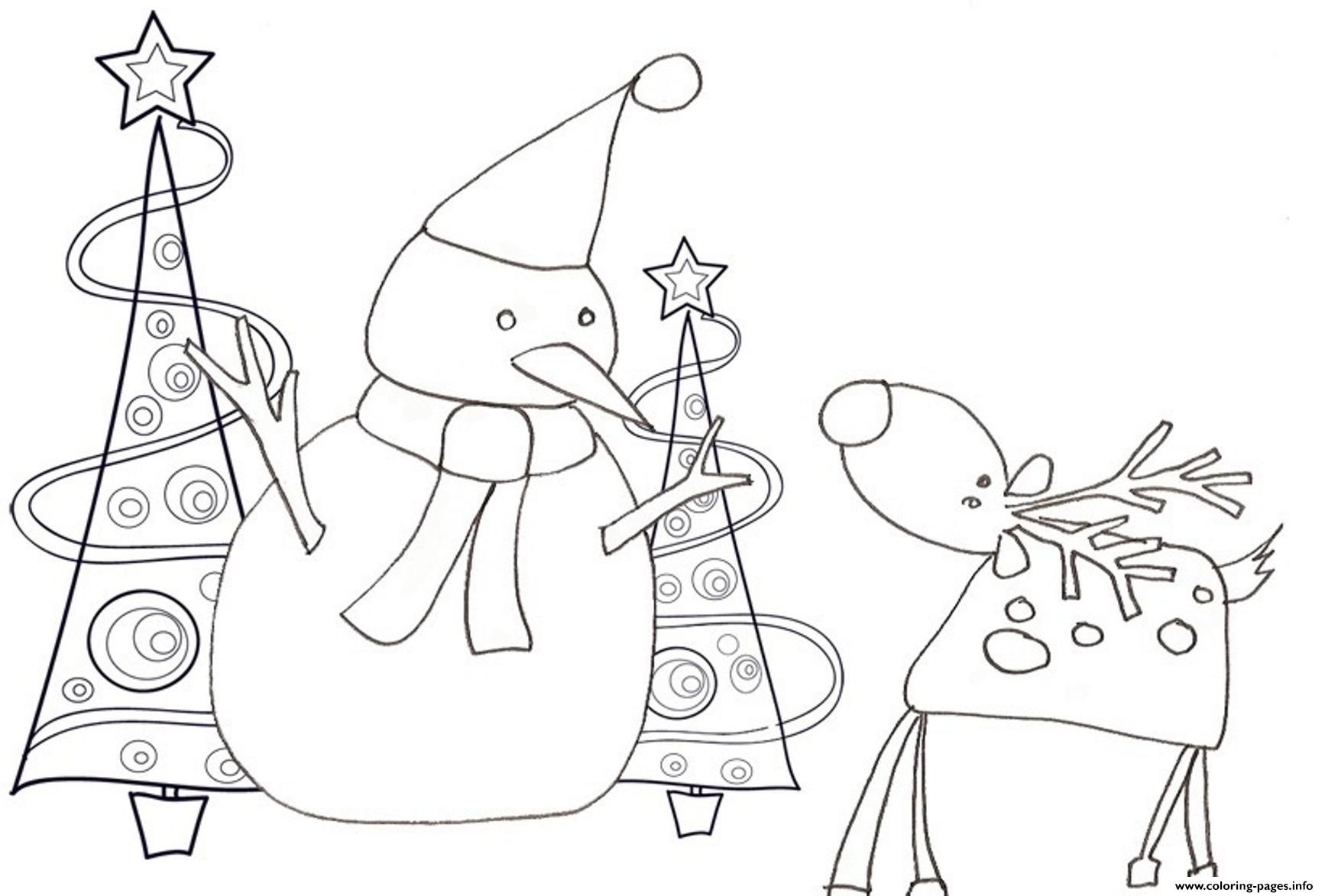 Reindeer And Snowman S6bc0 coloring
