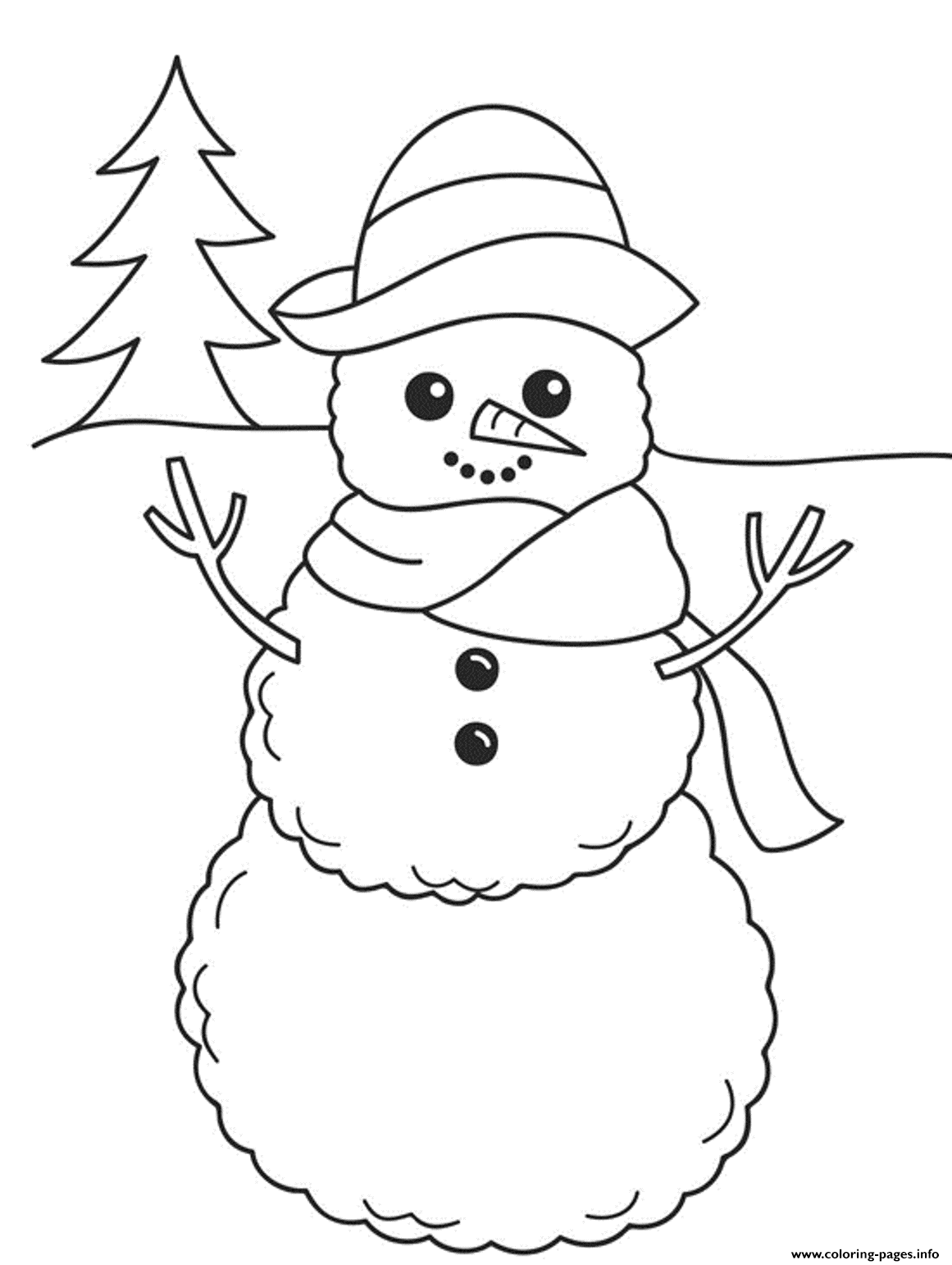 Christmas Winter Smiling Snowman Bbd7 coloring
