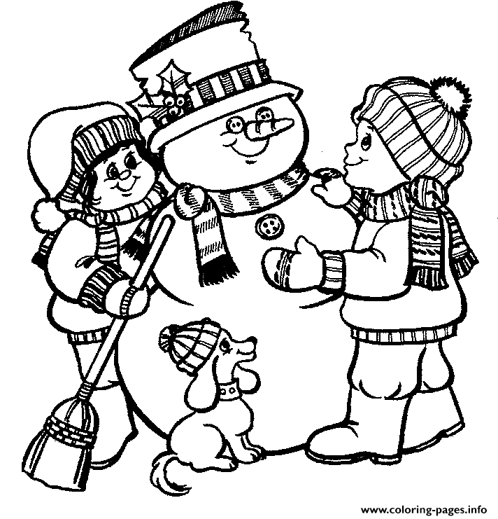 Snowman Kids Color Pages To Print Fbba coloring