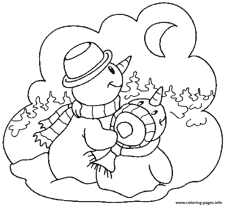 Snowman S To Print Looking To The Moon3b15 coloring