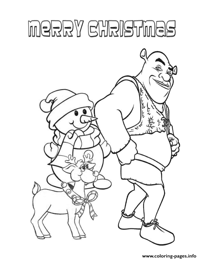 Shrek And Friends On Christmas Coloring Page Color Lu - vrogue.co