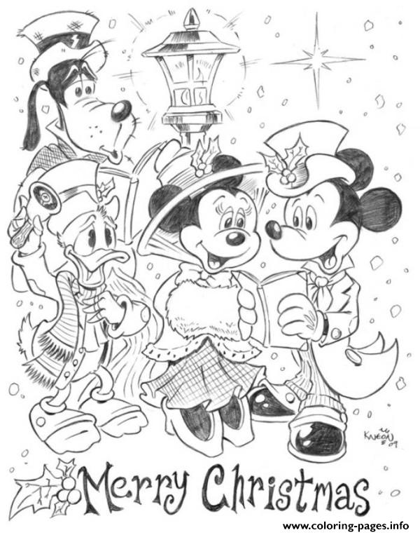 Mickey Minnie Donald Goofy Disney Christmas coloring