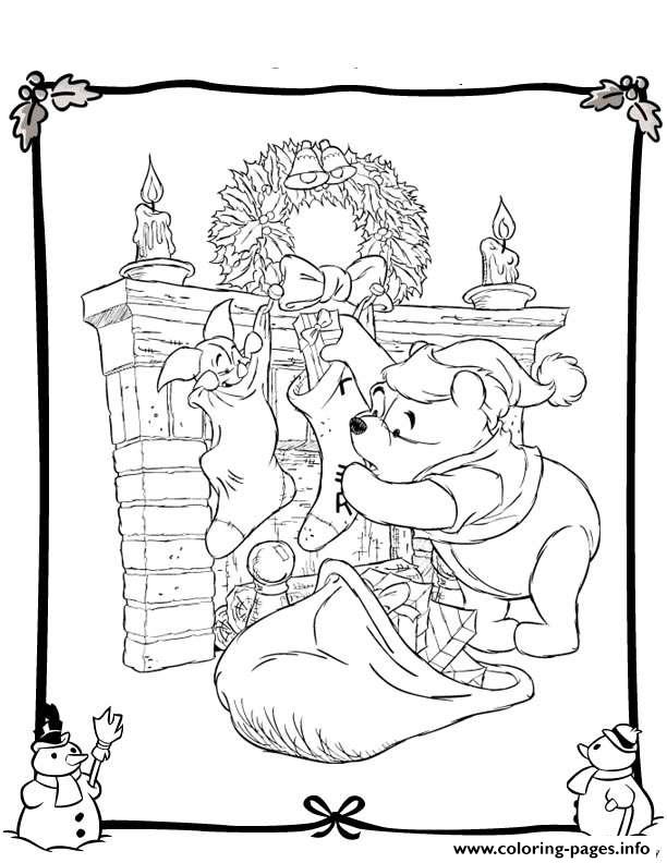Winnie The Pooh Disney Christmas 2 coloring