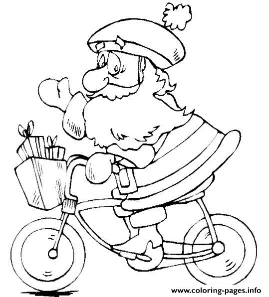 Christmas Santa Claus On Bike 38 coloring