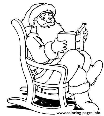 Christmas Santa Claus Reading A Book 81 coloring