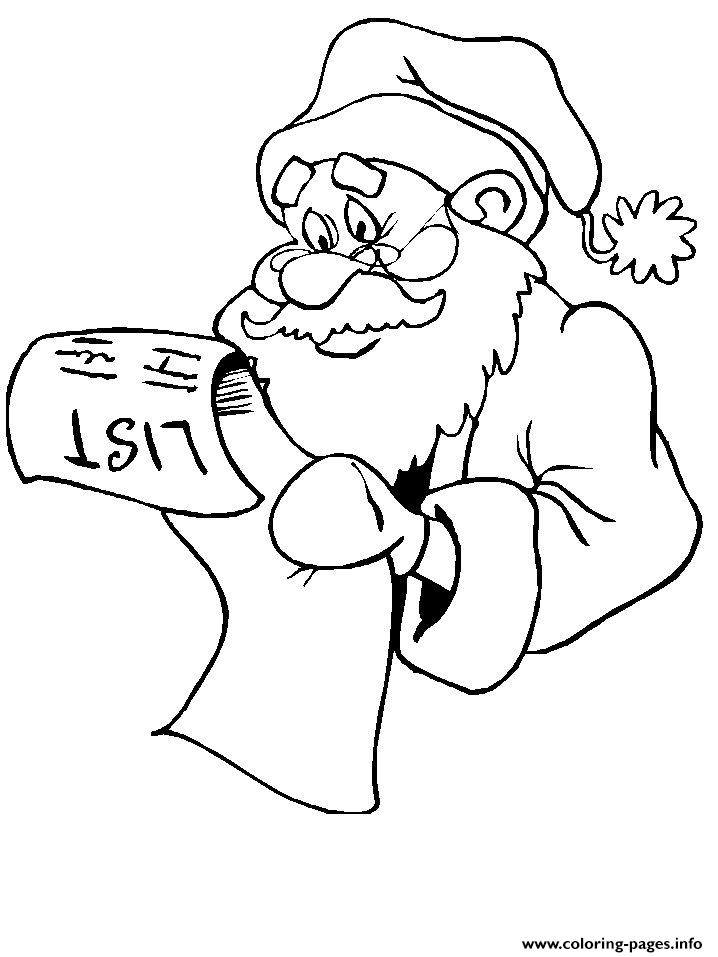 Christmas Santa Claus Kids List11 coloring