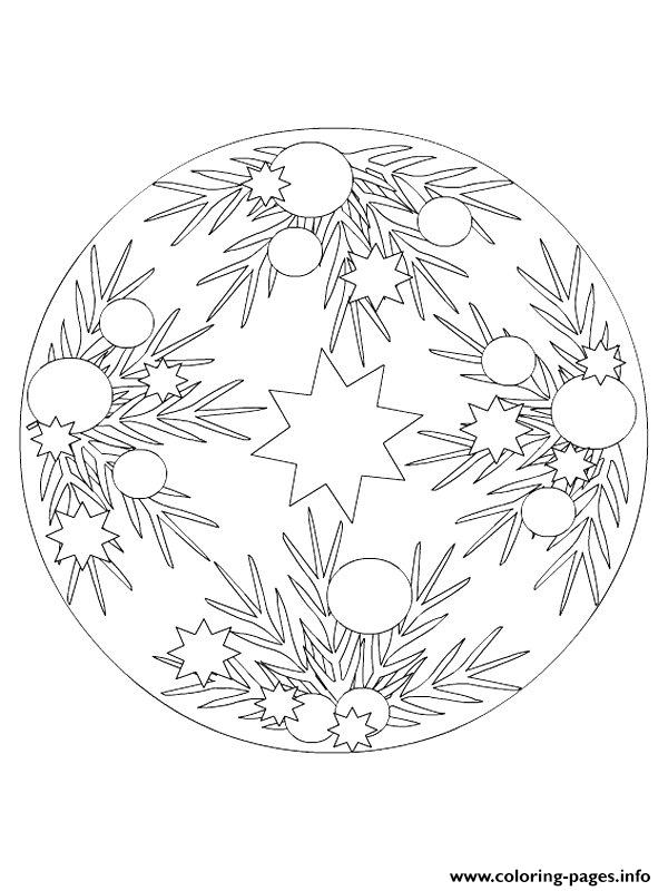 Mandala Christmas 21 Coloring page Printable