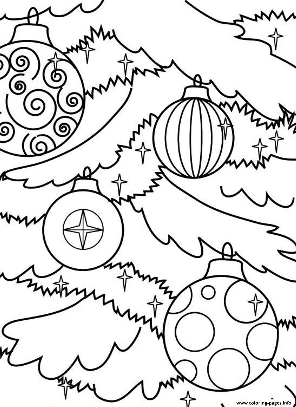 Christmas Tree Ornaments Coloring page Printable