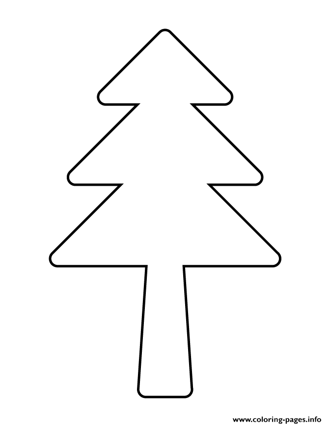 Christmas Pine Tree Stencil Coloring page Printable