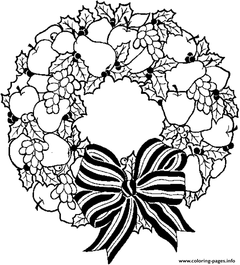 Wreath Free S For Christmas Holiday coloring