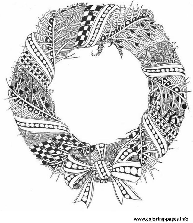 Christmas Adult Wreath coloring
