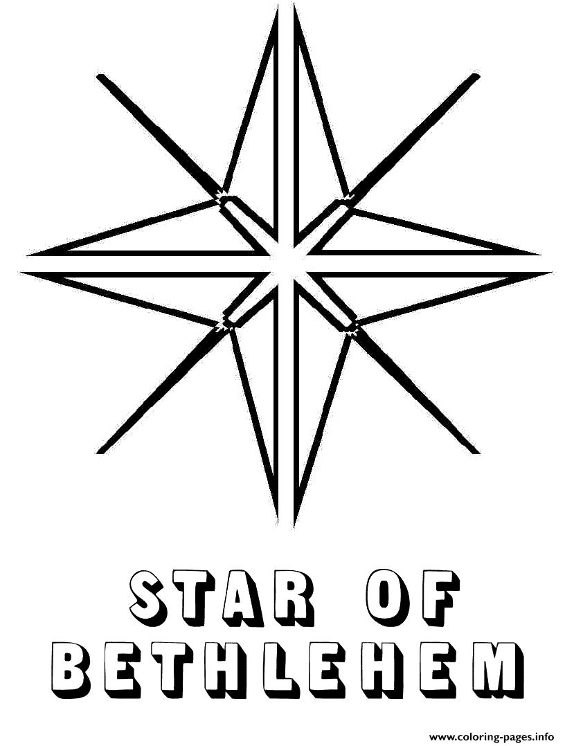 Bethlehem Christmas Star Coloring Page Printable