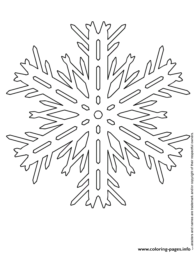 Cartoon Snowflake Drawing Coloring page Printable