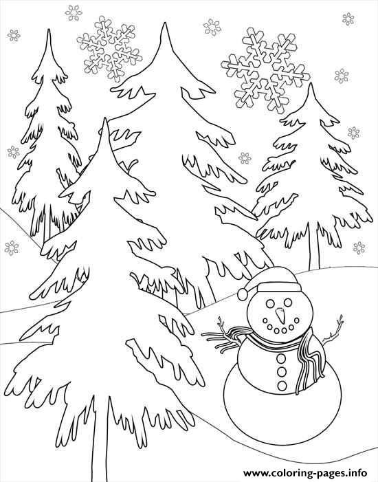 Snowflake And Snowman Winter S222c coloring