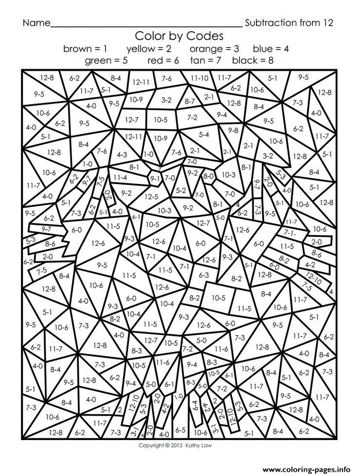 adult coloring by number pages