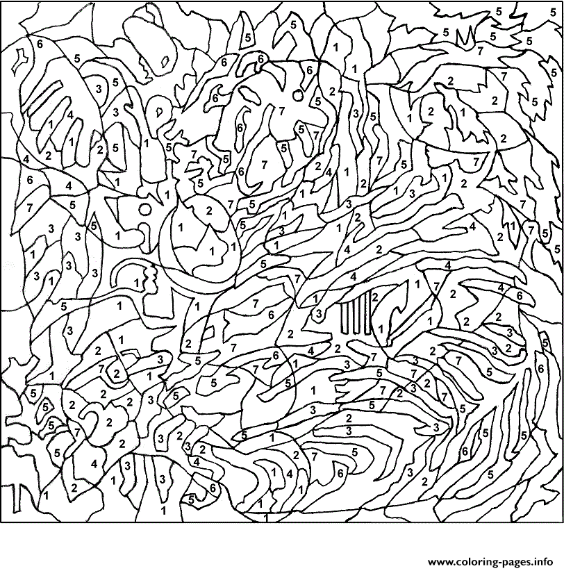 Color By Number Adults Printable Free