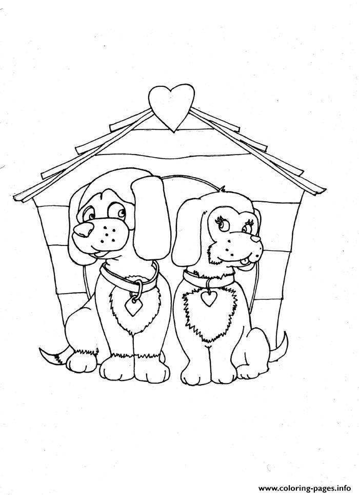 Dogs In Love Animal S204f coloring