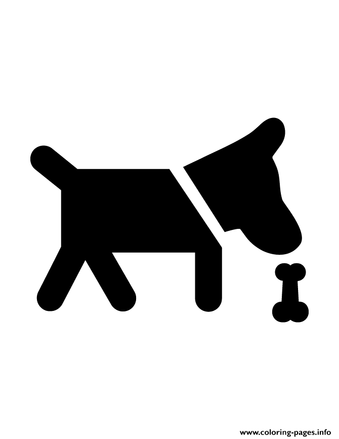 Dog With Bone Silhouette coloring