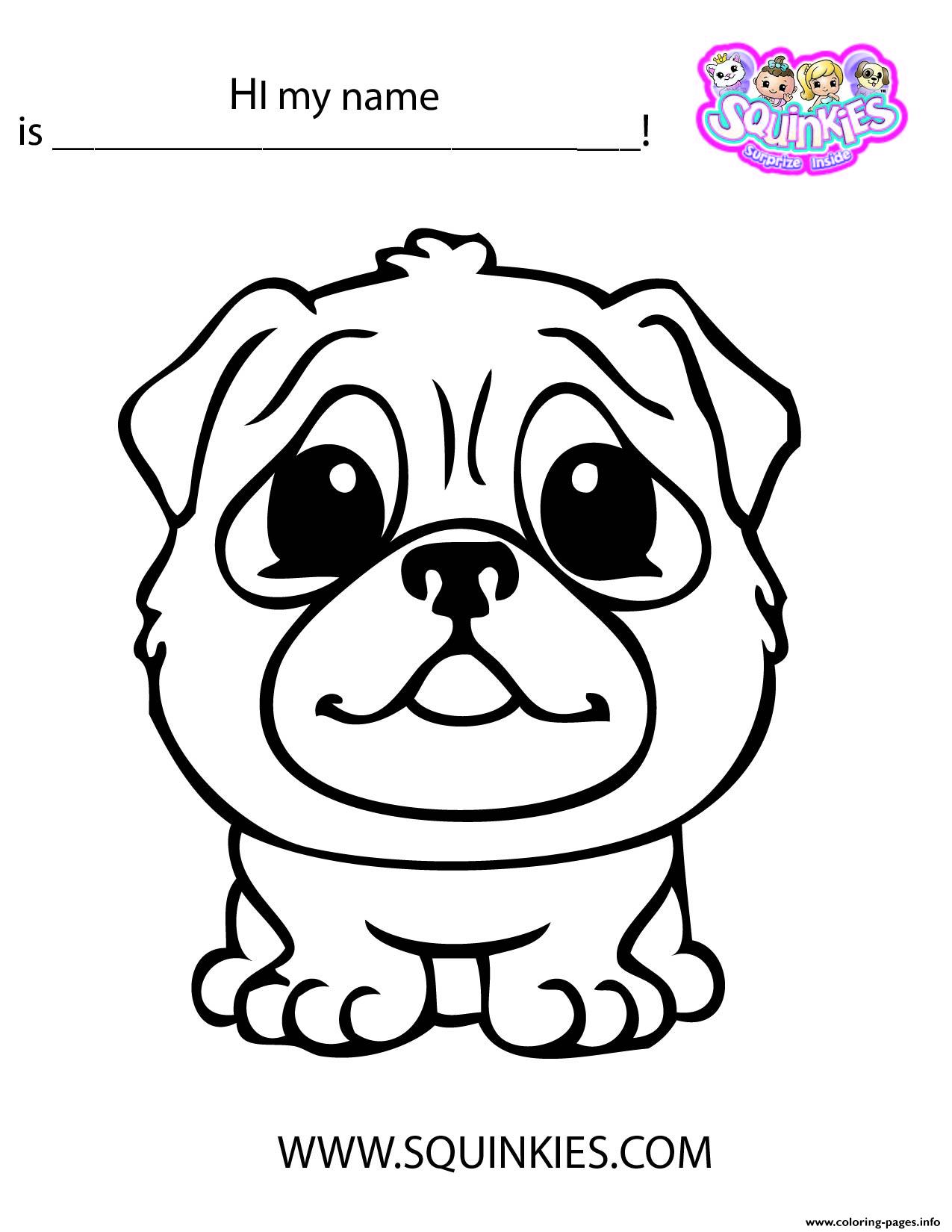 Cute Squinkies Dog coloring