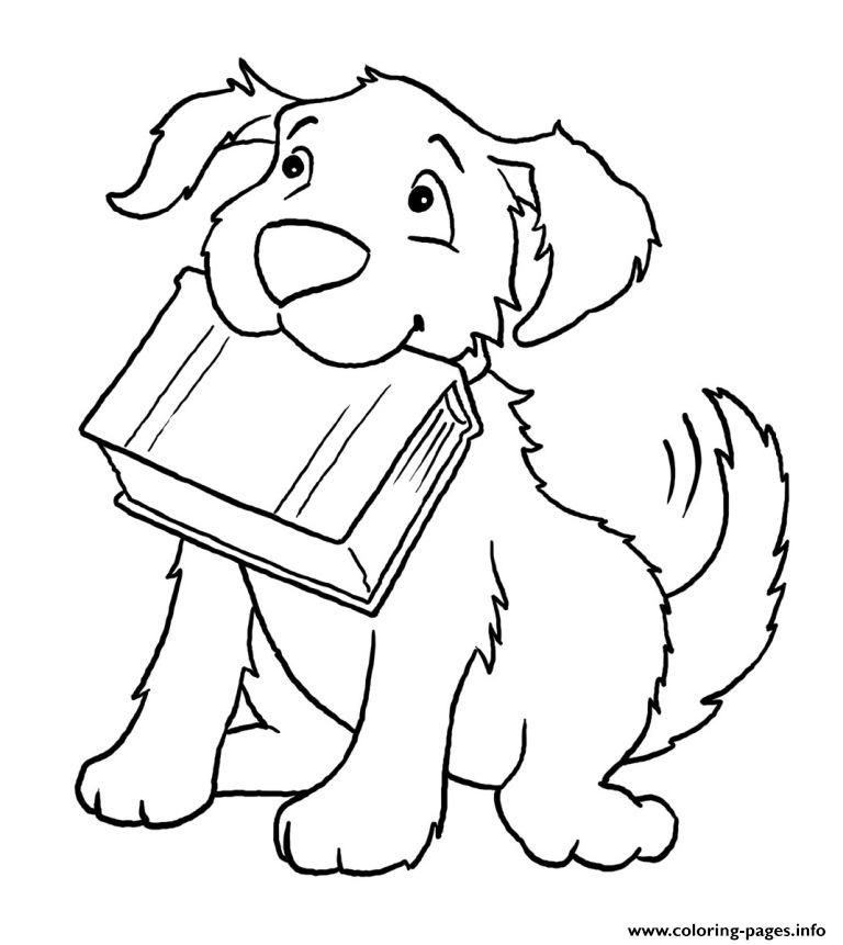 Dog Biting A Book 626d coloring