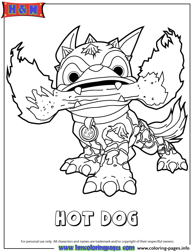 Skylanders Swap Force Fire Hot Dog Series2 Coloring Pages