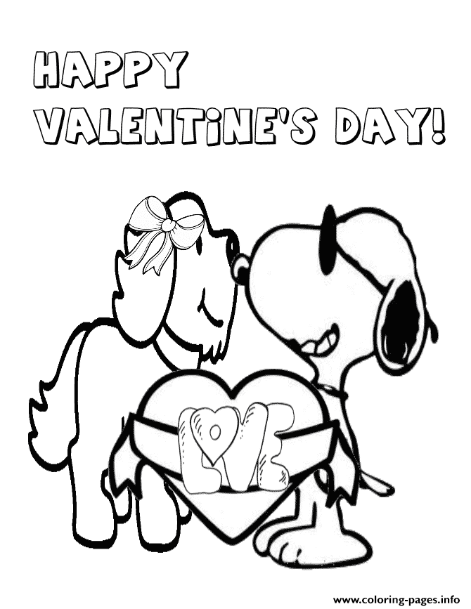 Snoopy And Valentine Dog coloring