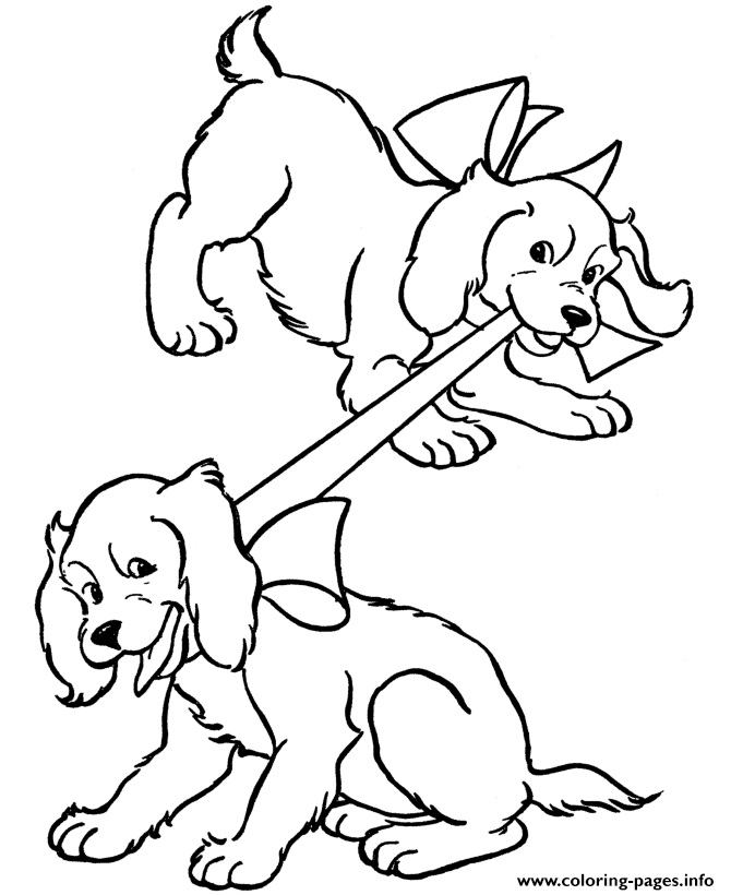 Dogs With Stick 2a01 coloring