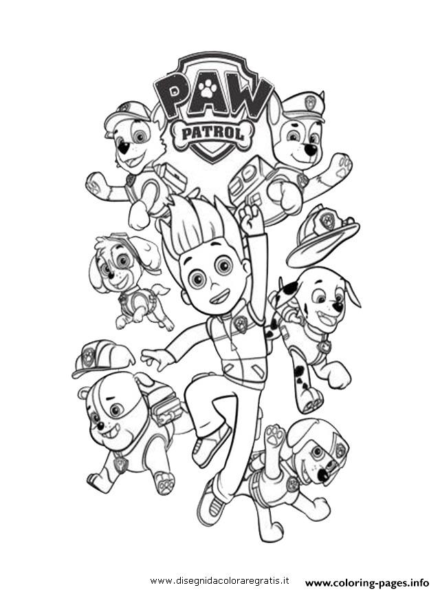 Paw Patrol Ryder And The Dogs coloring