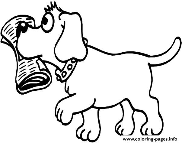 Dog Bringing A News Paper E8d8 coloring