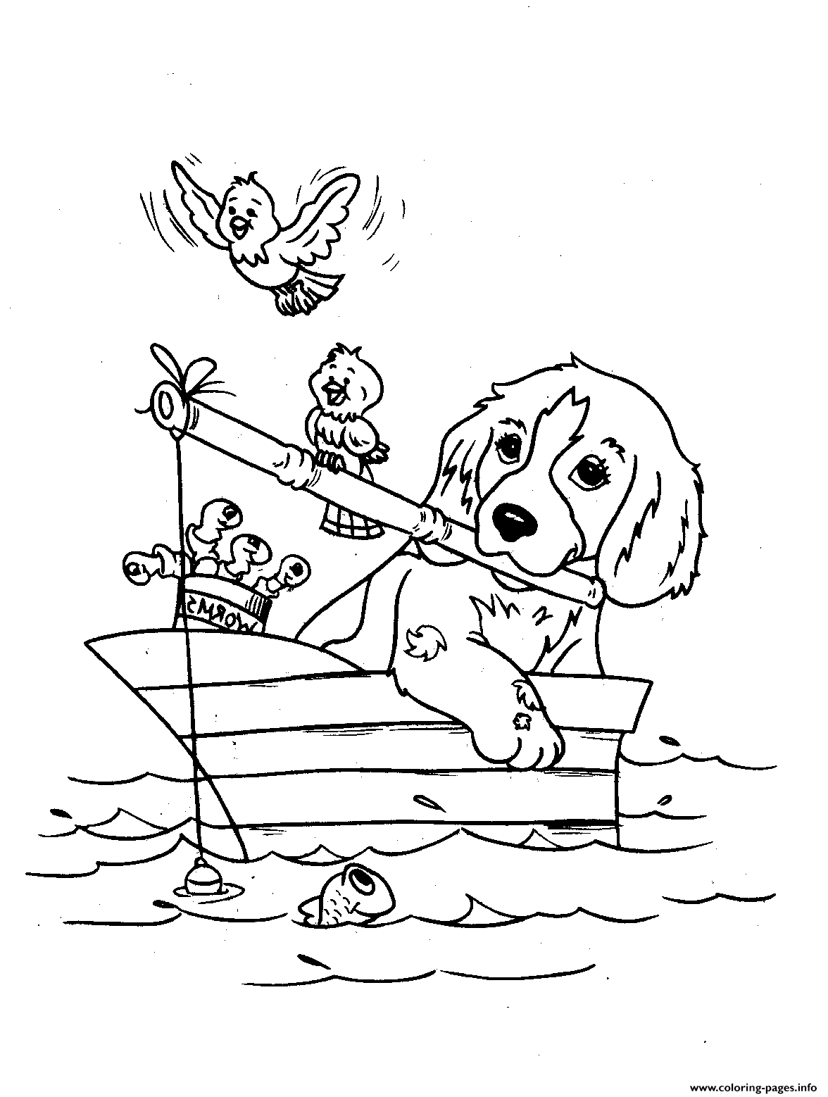 Dog Fishing 9929 coloring