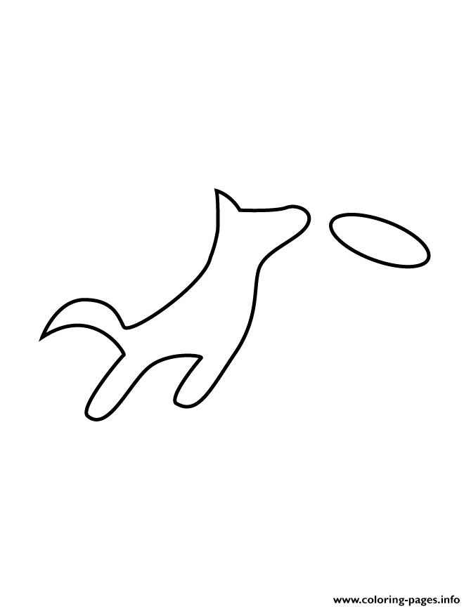 Dog Catching Frisbee Stencil coloring