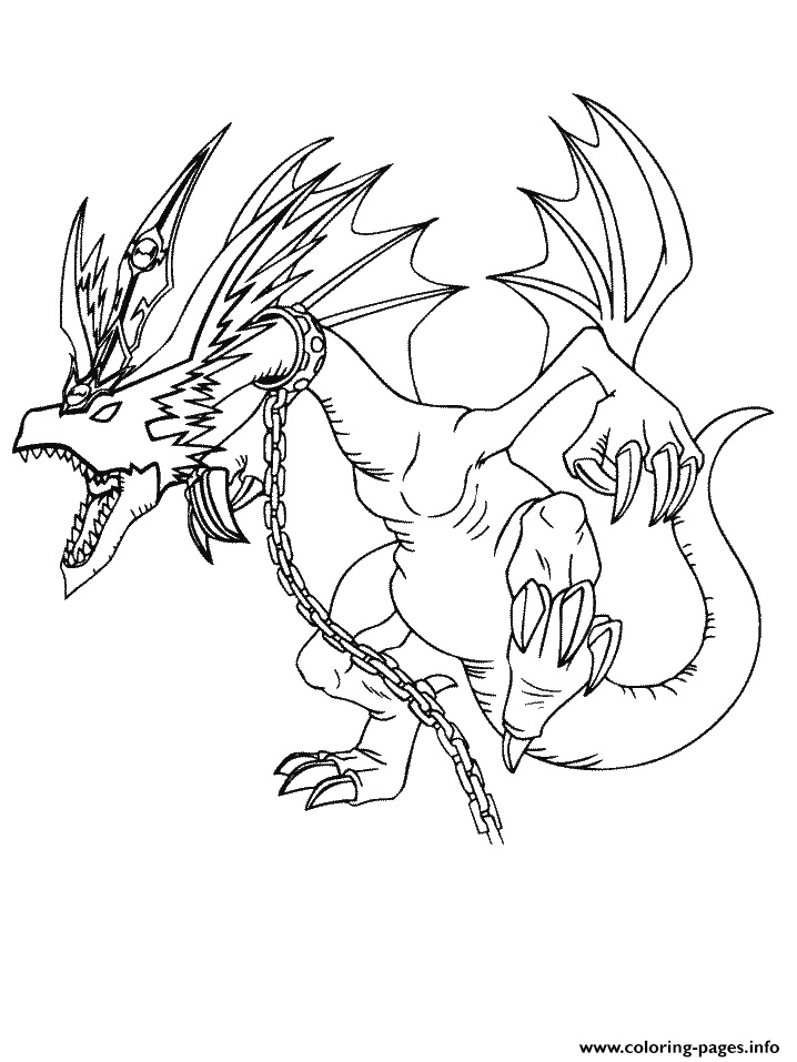 Dragon With A Chain Around His Neck coloring