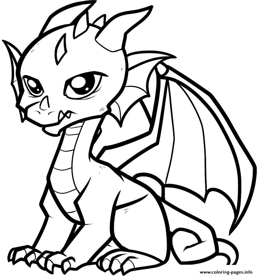 Fabulous Cute Dragon coloring