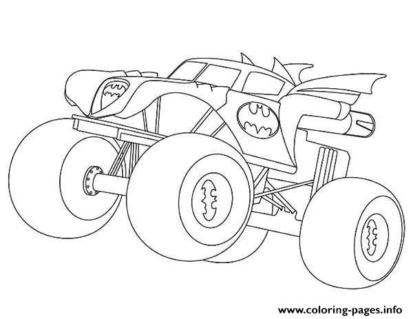 batman monster truck coloring pages printable