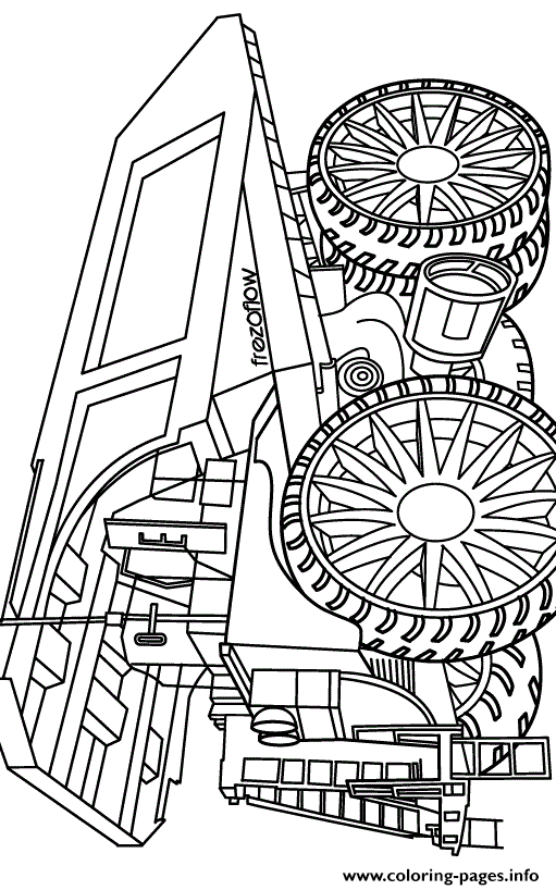 Cool Construction Vehicle Monster Truck Coloring Pages Printable