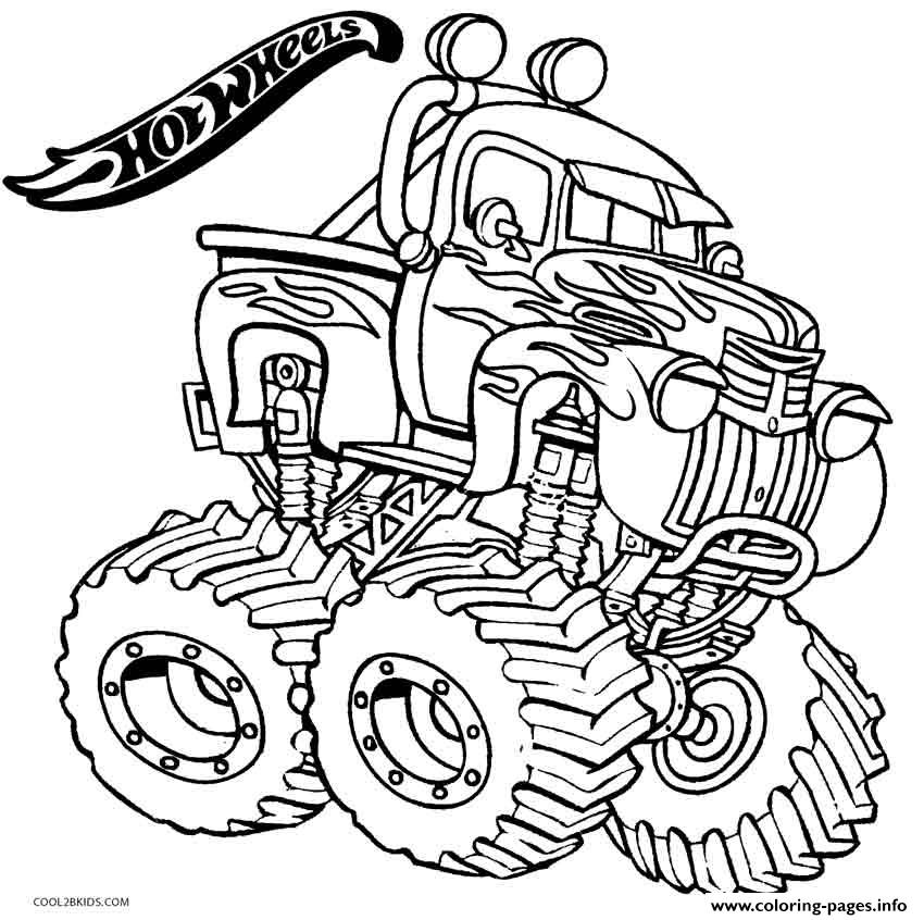 hot wheels monster truck2 coloring pages printable