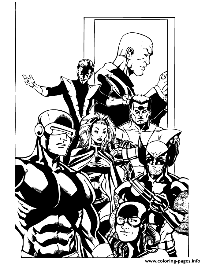Marvel Comics X Men Cyclops And Team coloring