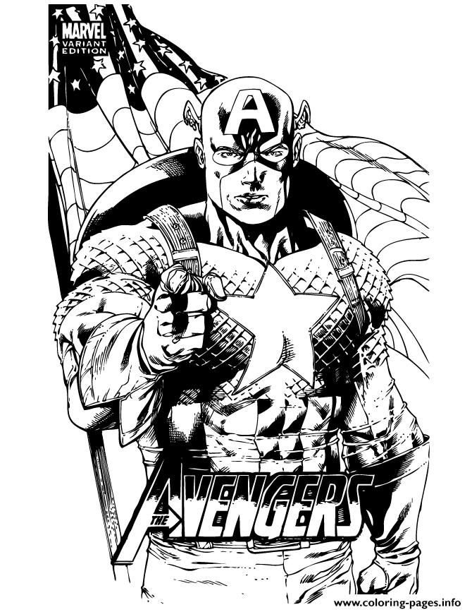 Marvel Comic Captain America Coloring Page coloring