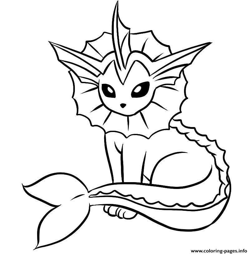 Vaporeon Coloring Pages Printable