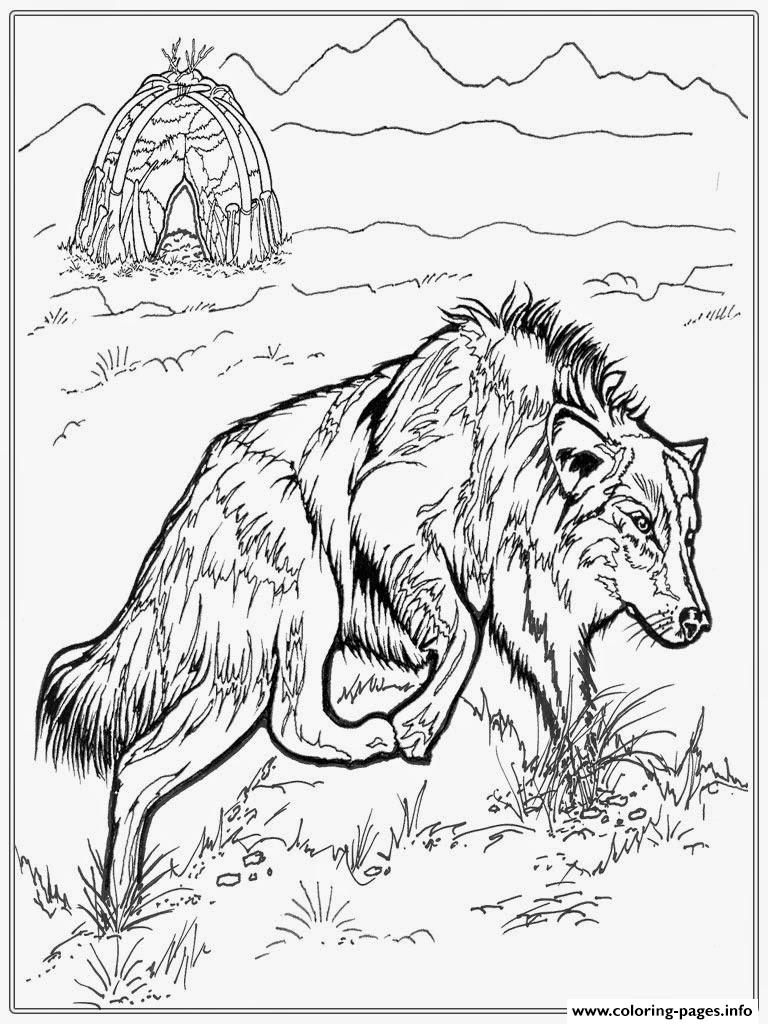 Download Realistic Wolf Coloring Pages Printable