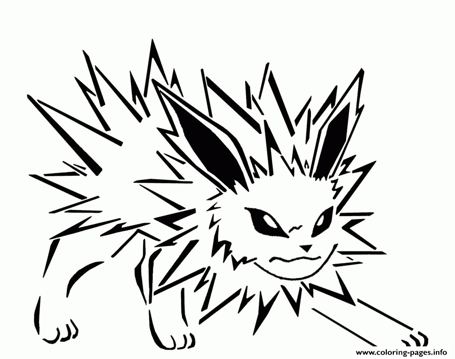 Jolteon Eevee Pokemon Evolutions Coloring Pages Printable