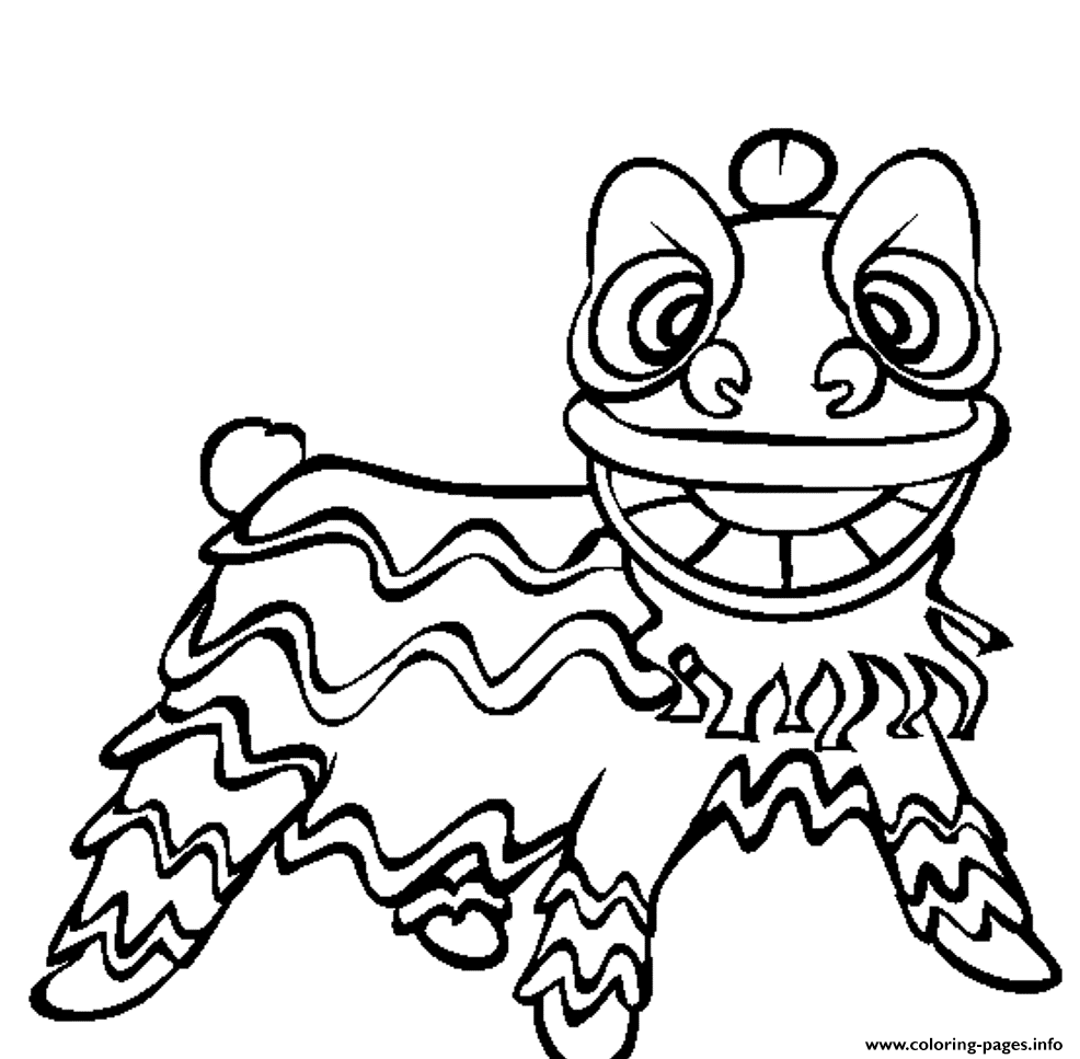 Lion Dance Free Chinese New Year Scfb1 coloring