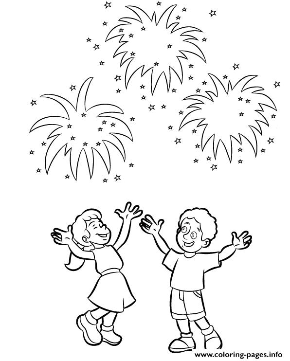 For Kids New Year Fireworksb52a coloring