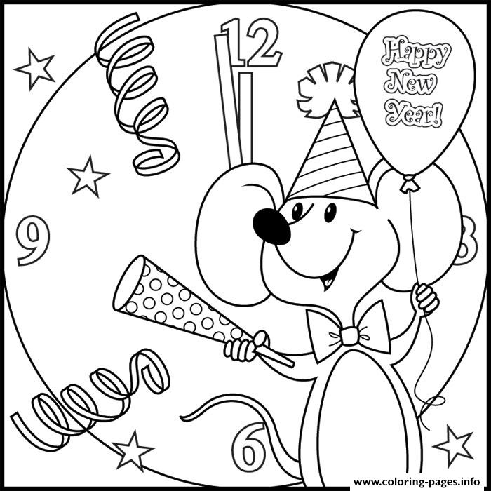 Happy New Year coloring
