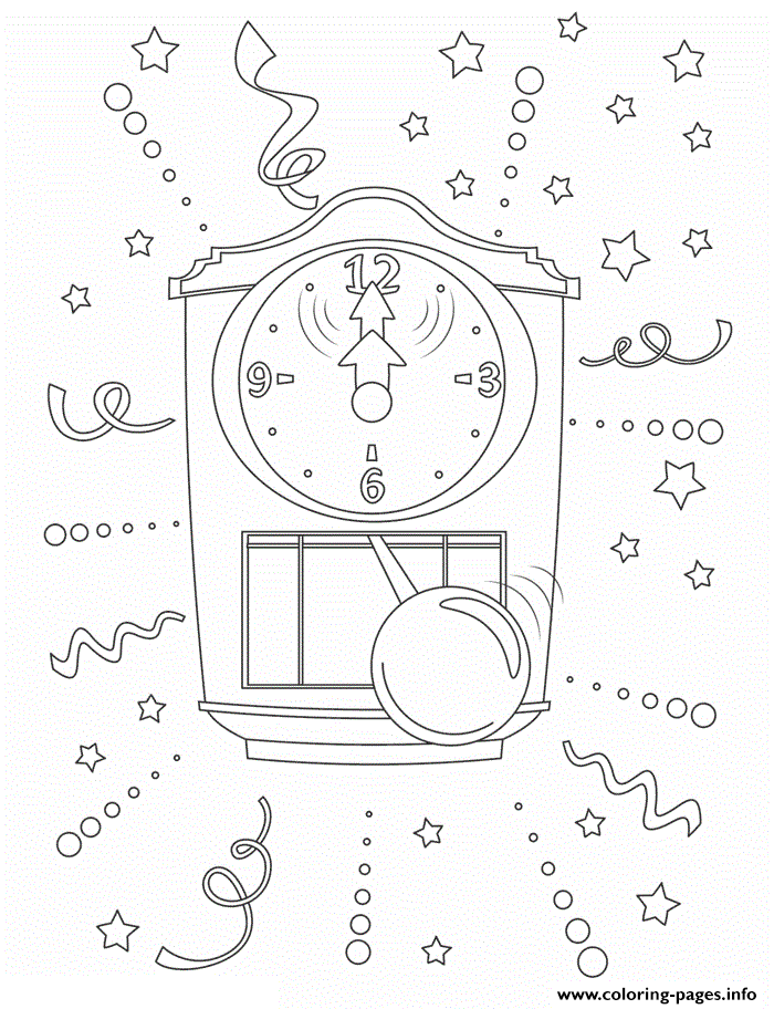 New Year Clock Ring coloring